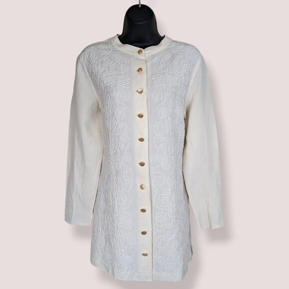 V. Elégance Paris Dressy Embroidered Tunic Top - Picture 2 of 10